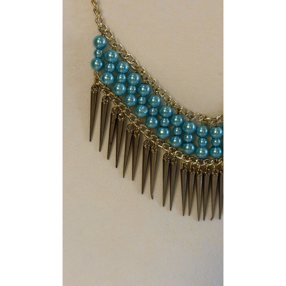 Vintage Gold Tone With Faux Pearl Cleopatra Style Necklace - Picture 2 of 4